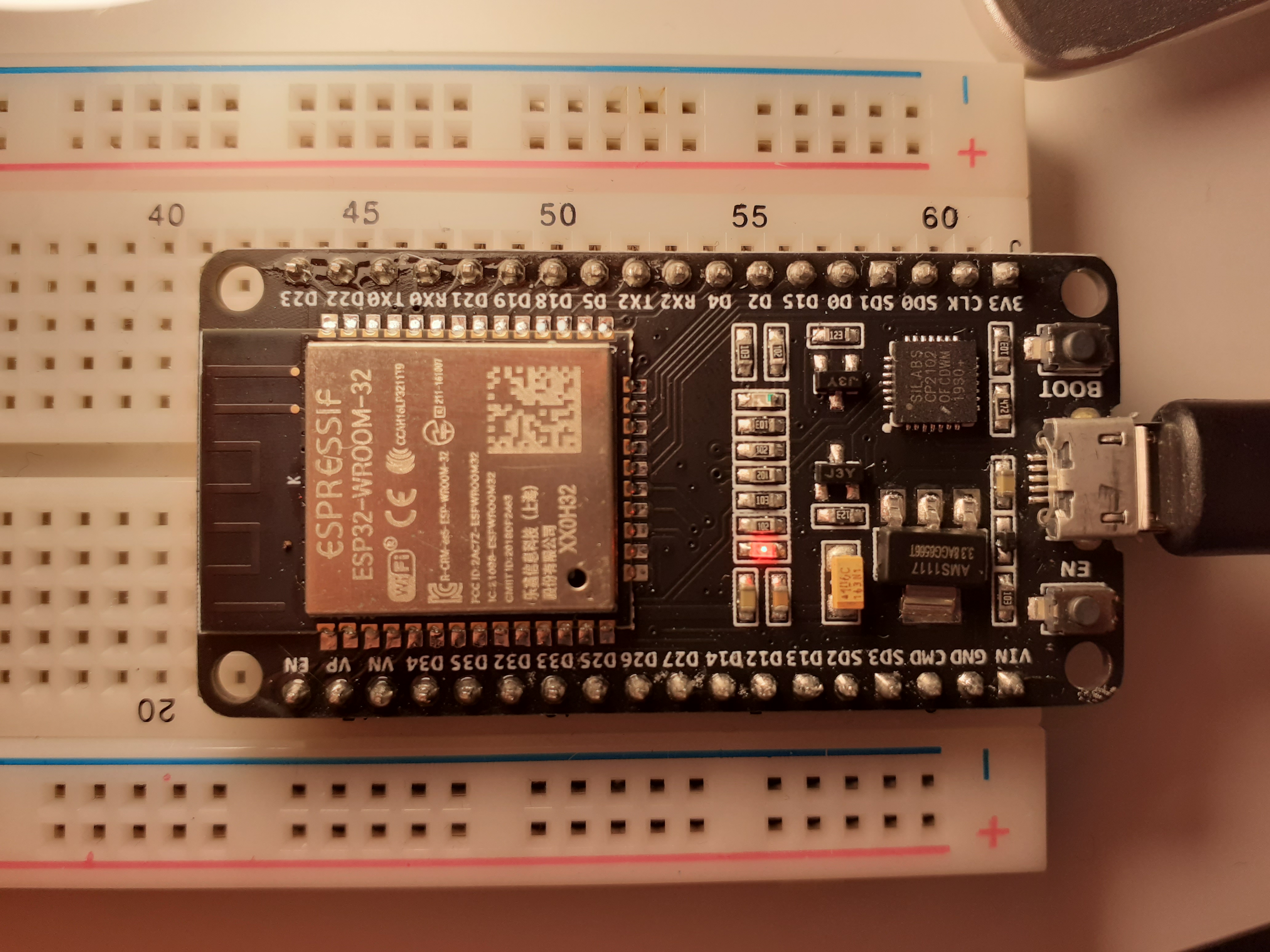 breadboarded esp32